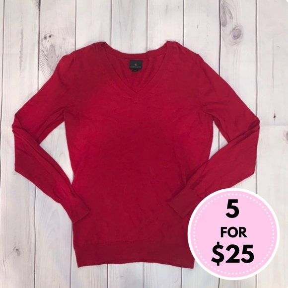 Worthington Sweaters - Red V Neck Sweater